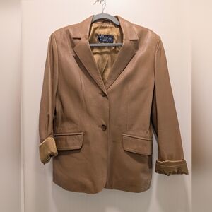 Vintage Leather Women's Camel Blazer